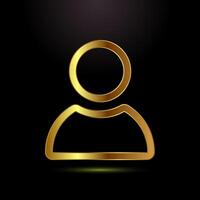 User profile icon design, User profile avatar, gold color style vector
