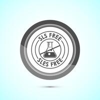 SLS free icon design illustration, SLS and SLES free label badge for web, Gray color button design vector