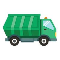 Flat Garbage Truck Icon vector
