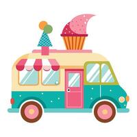 Whimsical Ice Cream Van Icon vector