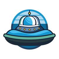 Flat Futuristic Hovercraft Icon vector