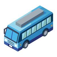 3D Isometric Coach Bus Icon vector