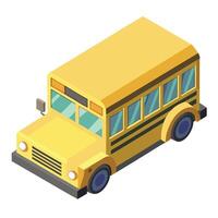 Classic Isometric School Bus Icon vector