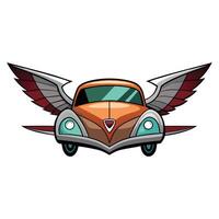 Premium Luxury Flying Car Icon vector