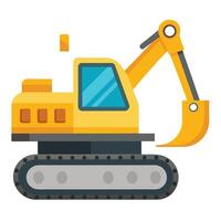 Flat Construction Excavator Icon vector