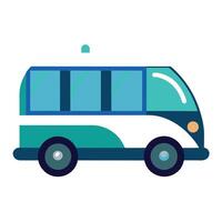 Self Driving Minimalist Autonomous Shuttle Icon vector