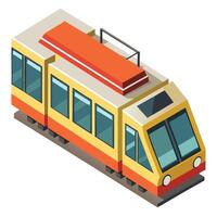 3D Isometric Tram Icon vector