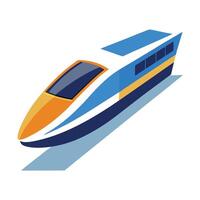 3D Isometric Modern Bullet Train Icon vector