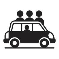 Carpooling Monochrome Carpooling Icon vector