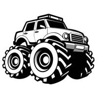 Rugged Monochrome Monster Truck Icon vector