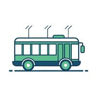 Electric Minimalist Trolleybus Icon vector