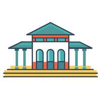 Clean Minimalist Railway Platform Icon vector