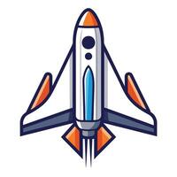 Futuristic Minimalist Space Shuttle Icon vector