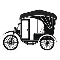 Traditional Monochrome Rickshaw Icon vector