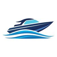 Fast Minimalist Speedboat Icon vector