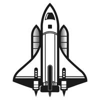 Space Monochrome Space Shuttle Icon vector