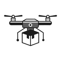 Compact Monochrome Smart Delivery Drone Icon vector