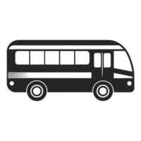 Simplified Monochrome Airport Shuttle Bus Icon vector
