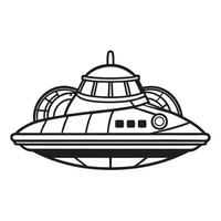 Sleek Outline Hovercraft Icon vector