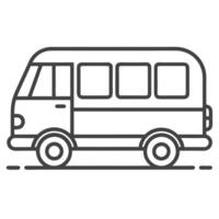 Compact Outline Mini Bus Icon vector