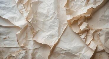 old paper grungy and wrinkled texture background. photo