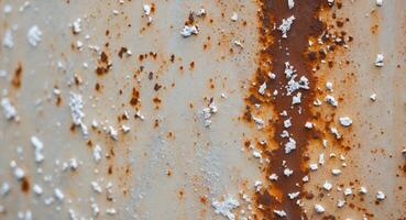 Abstract Rusty Metal Surface Texture With White Deposits photo