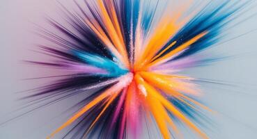 Explosive color burst abstract art digital artwork creative space aerial view vivid imagination. photo