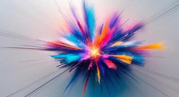 Explosive color burst abstract art digital artwork creative space aerial view vivid imagination photo