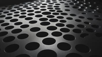 Unique Surface Texture with Circular Holes and Dark Background photo