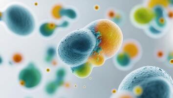 Magnified View of Bacteria Under Microscope Imagery photo