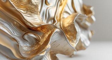 Abstract Textured Metallic Artwork with Golden Hues. photo