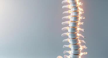 Futuristic Visualization of Human Spine with Glowing Elements photo