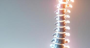 Futuristic Visualization of Human Spine with Glowing Elements. photo