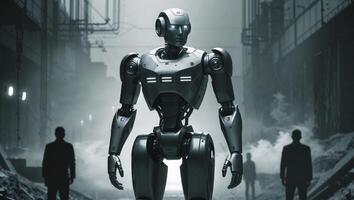 Exploring the future the rise of robots and their role in human replacement and transformation. photo