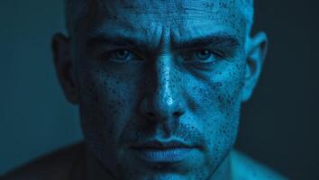 A man with freckles on his face photo
