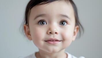 Expressive face of a child experiencing wonder photo