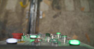 A close up of a control panel with green and red lights video