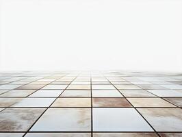 Indoor floor tiles with light reflections in a minimal space photo