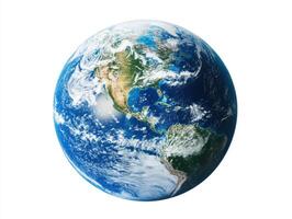 Bright view of Earth from space showcasing land and water photo