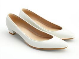 Elegant white high-heeled shoes with a simple design photo