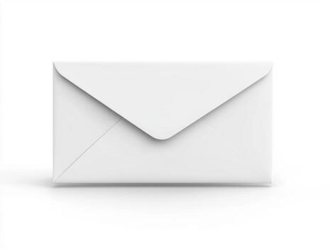 Simple white envelope on a clean surface photo