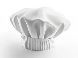 Chef hat displayed on a plain background indoors photo