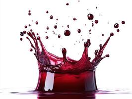 Vibrant splash of red liquid creates a striking crown effect photo