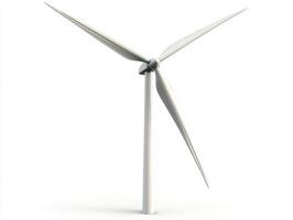 Modern wind turbine standing tall in a clear sky photo