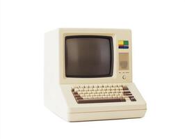 Vintage computer from the 1980s on display in modern setting photo