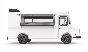 Mobile food truck ready for service in a city setting photo
