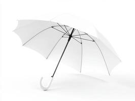 White umbrella showcased against a minimalistic background photo