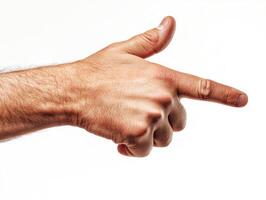 Hand forming a gun shape pointing to the right photo