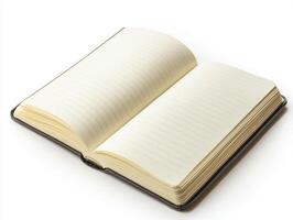 Open notebook ready for writing and creative thoughts photo
