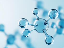 Molecular structure with blue hues in scientific background photo